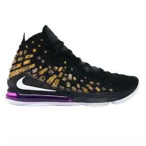 Nike LeBron 17 Lakers XVII GS LBJ Black Purple Gold Shoes Sneakers BQ5594-004